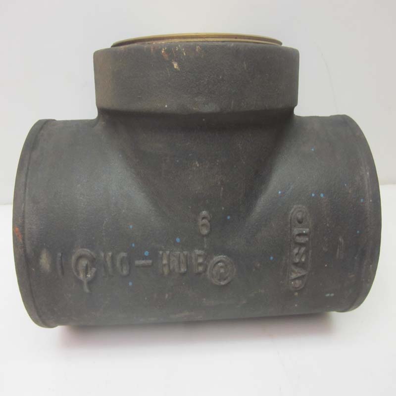 Tyler Pipe Fittings 6" x 6" x 6" No Hub Cast Iron Tee No. 2054 w/6